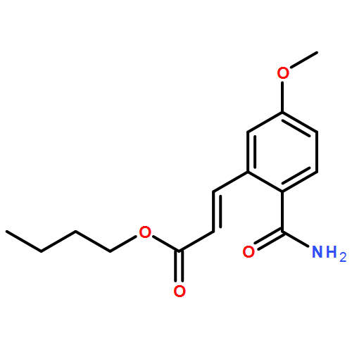 2-Propenoic acid, 3-[2-(aminocarbonyl)-5-methoxyphenyl]-, butyl ester, (2E)-