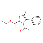 1H-Pyrrole-2-carboxylic acid, 1-acetyl-4-methyl-5-phenyl-, ethyl ester