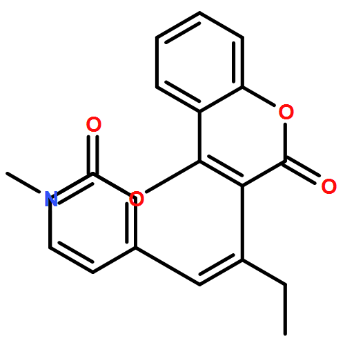 Carbamic acid, N,N-dimethyl-, 2-oxo-3-[(1E)-1-(phenylmethylene)propyl]-2H-1-benzopyran-4-yl ester