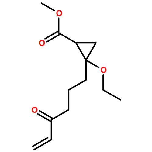 Cyclopropanecarboxylic acid, 2-ethoxy-2-(4-oxo-5-hexen-1-yl)-, methyl ester