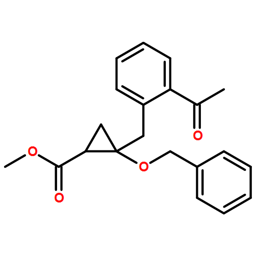 Cyclopropanecarboxylic acid, 2-[(2-acetylphenyl)methyl]-2-(phenylmethoxy)-, methyl ester