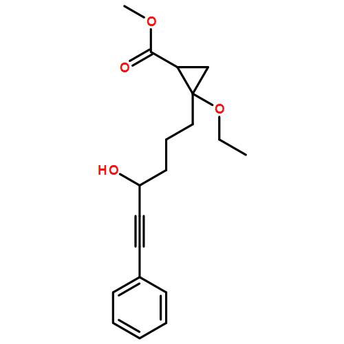 Cyclopropanecarboxylic acid, 2-ethoxy-2-(4-hydroxy-6-phenyl-5-hexyn-1-yl)-, methyl ester