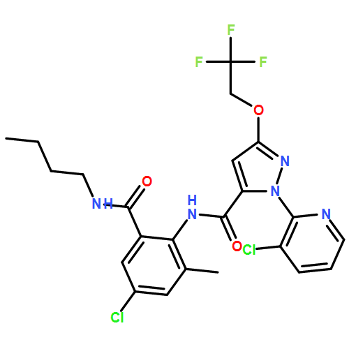 1H-Pyrazole-5-carboxamide, N-[2-[(butylamino)carbonyl]-4-chloro-6-methylphenyl]-1-(3-chloro-2-pyridinyl)-3-(2,2,2-trifluoroethoxy)-