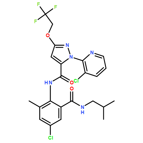 1H-Pyrazole-5-carboxamide, N-[4-chloro-2-methyl-6-[[(2-methylpropyl)amino]carbonyl]phenyl]-1-(3-chloro-2-pyridinyl)-3-(2,2,2-trifluoroethoxy)-