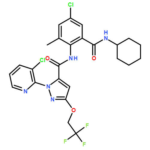 1H-Pyrazole-5-carboxamide, N-[4-chloro-2-[(cyclohexylamino)carbonyl]-6-methylphenyl]-1-(3-chloro-2-pyridinyl)-3-(2,2,2-trifluoroethoxy)-