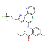 1H-Pyrazole-5-carboxamide, N-[4-chloro-2-[[(1-methylethyl)amino]carbonyl]phenyl]-1-(3-chloro-2-pyridinyl)-3-(2,2,2-trifluoroethoxy)-