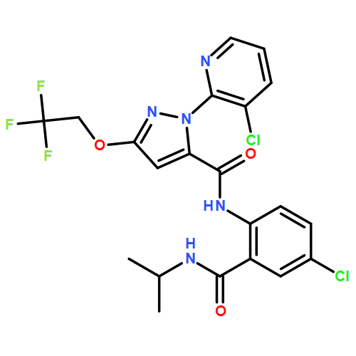 1H-Pyrazole-5-carboxamide, N-[4-chloro-2-[[(1-methylethyl)amino]carbonyl]phenyl]-1-(3-chloro-2-pyridinyl)-3-(2,2,2-trifluoroethoxy)-