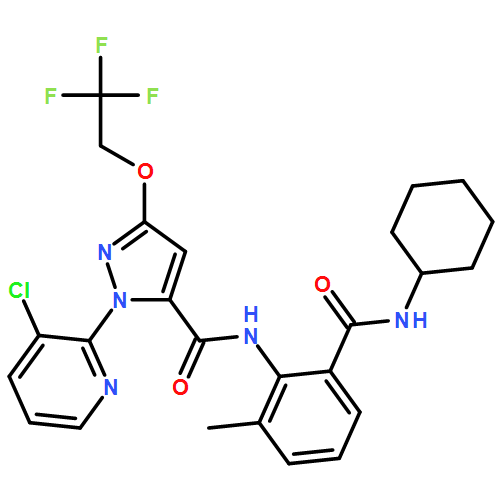 1H-Pyrazole-5-carboxamide, 1-(3-chloro-2-pyridinyl)-N-[2-[(cyclohexylamino)carbonyl]-6-methylphenyl]-3-(2,2,2-trifluoroethoxy)-