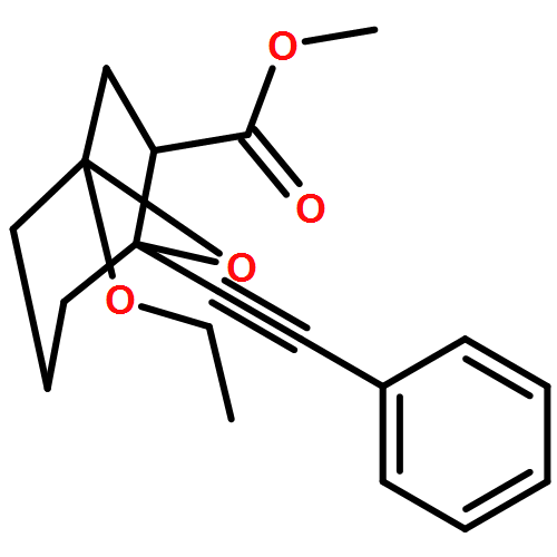 8-Oxabicyclo[3.2.1]octane-6-carboxylic acid, 1-ethoxy-5-(2-phenylethynyl)-, methyl ester, (1R,5S,6R)-rel-