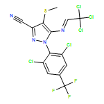 1H-Pyrazole-3-carbonitrile, 1-[2,6-dichloro-4-(trifluoromethyl)phenyl]-4-(methylthio)-5-[(2,2,2-trichloroethylidene)amino]-