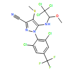 1H-Pyrazole-3-carbonitrile, 1-[2,6-dichloro-4-(trifluoromethyl)phenyl]-4-(methylthio)-5-[(2,2,2-trichloro-1-methoxyethyl)amino]-