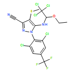 1H-Pyrazole-3-carbonitrile, 1-[2,6-dichloro-4-(trifluoromethyl)phenyl]-4-(methylthio)-5-[(2,2,2-trichloro-1-ethoxyethyl)amino]-