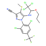 1H-Pyrazole-3-carbonitrile, 1-[2,6-dichloro-4-(trifluoromethyl)phenyl]-4-(methylthio)-5-[(2,2,2-trichloro-1-propoxyethyl)amino]-