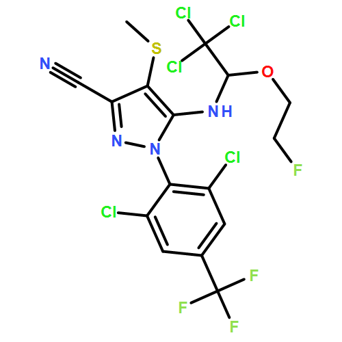 1H-Pyrazole-3-carbonitrile, 1-[2,6-dichloro-4-(trifluoromethyl)phenyl]-4-(methylthio)-5-[[2,2,2-trichloro-1-(2-fluoroethoxy)ethyl]amino]-