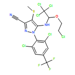 1H-Pyrazole-3-carbonitrile, 1-[2,6-dichloro-4-(trifluoromethyl)phenyl]-4-(methylthio)-5-[[2,2,2-trichloro-1-(2-chloroethoxy)ethyl]amino]-