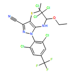 1H-Pyrazole-3-carbonitrile, 1-[2,6-dichloro-4-(trifluoromethyl)phenyl]-4-(ethylthio)-5-[(2,2,2-trichloro-1-ethoxyethyl)amino]-