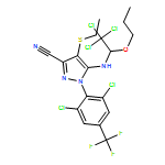 1H-Pyrazole-3-carbonitrile, 1-[2,6-dichloro-4-(trifluoromethyl)phenyl]-4-(ethylthio)-5-[(2,2,2-trichloro-1-propoxyethyl)amino]-