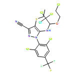 1H-Pyrazole-3-carbonitrile, 1-[2,6-dichloro-4-(trifluoromethyl)phenyl]-4-(ethylthio)-5-[[2,2,2-trichloro-1-(2-chloroethoxy)ethyl]amino]-