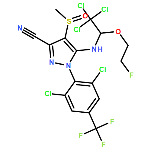 1H-Pyrazole-3-carbonitrile, 1-[2,6-dichloro-4-(trifluoromethyl)phenyl]-4-[(R)-methylsulfinyl]-5-[[(1R)-2,2,2-trichloro-1-(2-fluoroethoxy)ethyl]amino]-, rel-