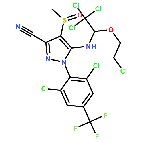 1H-Pyrazole-3-carbonitrile, 1-[2,6-dichloro-4-(trifluoromethyl)phenyl]-4-[(R)-methylsulfinyl]-5-[[(1R)-2,2,2-trichloro-1-(2-chloroethoxy)ethyl]amino]-, rel-