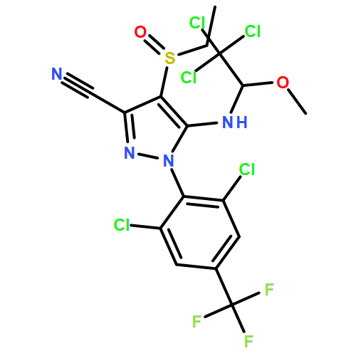 1H-Pyrazole-3-carbonitrile, 1-[2,6-dichloro-4-(trifluoromethyl)phenyl]-4-(ethylsulfinyl)-5-[(2,2,2-trichloro-1-methoxyethyl)amino]-