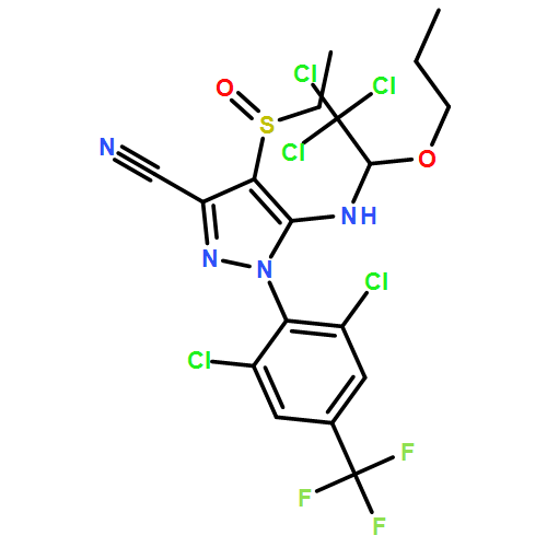 1H-Pyrazole-3-carbonitrile, 1-[2,6-dichloro-4-(trifluoromethyl)phenyl]-4-(ethylsulfinyl)-5-[(2,2,2-trichloro-1-propoxyethyl)amino]-