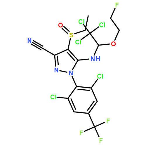 1H-Pyrazole-3-carbonitrile, 1-[2,6-dichloro-4-(trifluoromethyl)phenyl]-4-(ethylsulfinyl)-5-[[2,2,2-trichloro-1-(2-fluoroethoxy)ethyl]amino]-