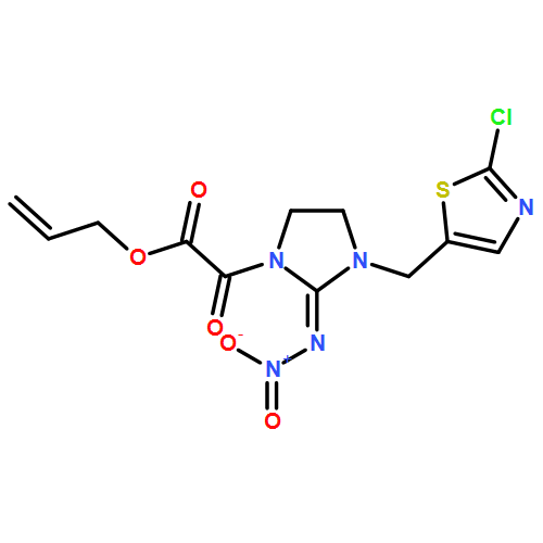 1-Imidazolidineacetic acid, 3-[(2-chloro-5-thiazolyl)methyl]-2-(nitroimino)-α-oxo-, 2-propen-1-yl ester