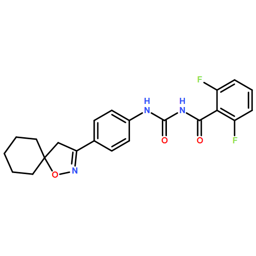 Benzamide, 2,6-difluoro-N-[[[4-(1-oxa-2-azaspiro[4.5]dec-2-en-3-yl)phenyl]amino]carbonyl]-