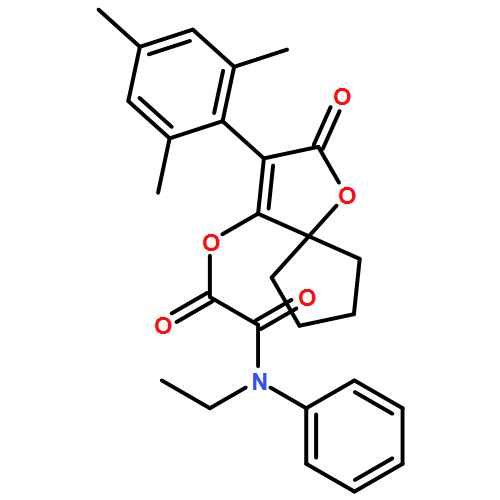 Acetic acid, 2-(ethylphenylamino)-2-oxo-, 2-oxo-3-(2,4,6-trimethylphenyl)-1-oxaspiro[4.4]non-3-en-4-yl ester