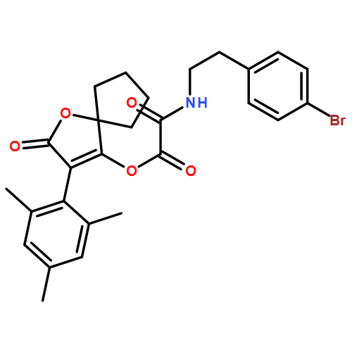 Acetic acid, 2-[(4-bromophenyl)ethylamino]-2-oxo-, 2-oxo-3-(2,4,6-trimethylphenyl)-1-oxaspiro[4.4]non-3-en-4-yl ester