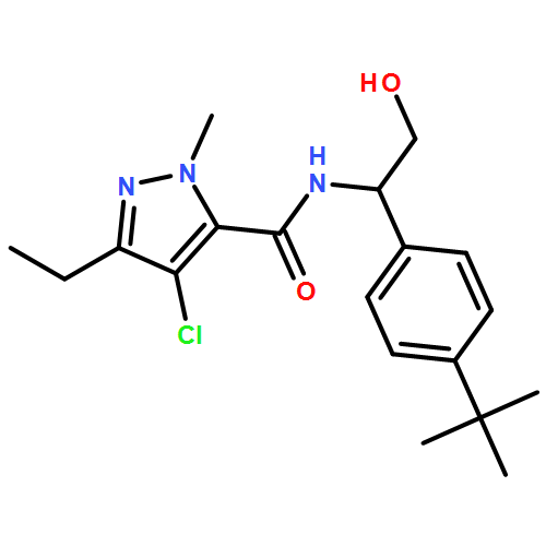 1H-Pyrazole-5-carboxamide, 4-chloro-N-[1-[4-(1,1-dimethylethyl)phenyl]-2-hydroxyethyl]-3-ethyl-1-methyl-