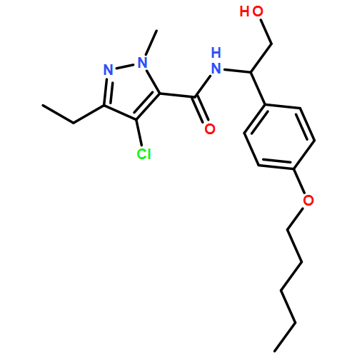 1H-Pyrazole-5-carboxamide, 4-chloro-3-ethyl-N-[2-hydroxy-1-[4-(pentyloxy)phenyl]ethyl]-1-methyl-