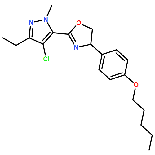 Oxazole, 2-(4-chloro-3-ethyl-1-methyl-1H-pyrazol-5-yl)-4,5-dihydro-4-[4-(pentyloxy)phenyl]-