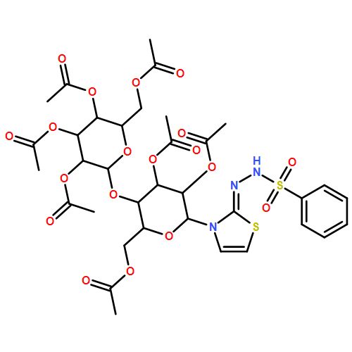 Benzenesulfonic acid, 2-[3-[2,3,6-tri-O-acetyl-4-O-(2,3,4,6-tetra-O-acetyl-β-D-galactopyranosyl)-β-D-glucopyranosyl]-2(3H)-thiazolylidene]hydrazide