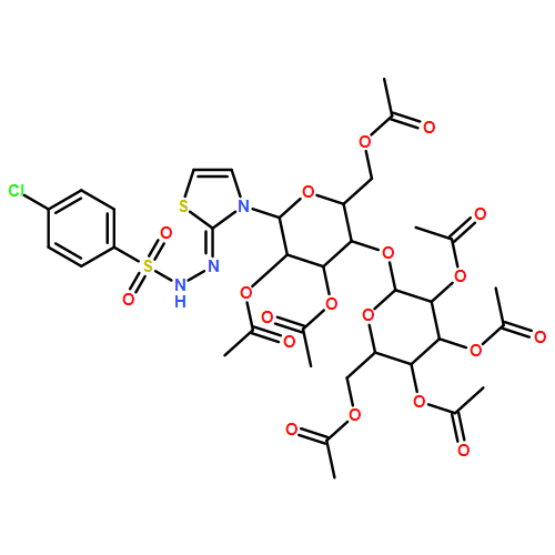 Benzenesulfonic acid, 4-chloro-, 2-[3-[2,3,6-tri-O-acetyl-4-O-(2,3,4,6-tetra-O-acetyl-β-D-galactopyranosyl)-β-D-glucopyranosyl]-2(3H)-thiazolylidene]hydrazide