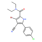 1H-Pyrrole-2-carboxamide, 3-bromo-5-(4-chlorophenyl)-4-cyano-N,N-diethyl-