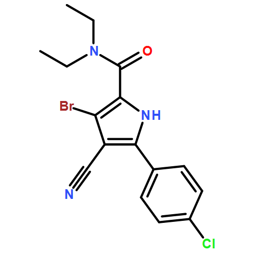 1H-Pyrrole-2-carboxamide, 3-bromo-5-(4-chlorophenyl)-4-cyano-N,N-diethyl-