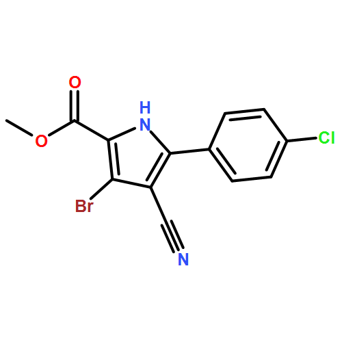 1H-Pyrrole-2-carboxylic acid, 3-bromo-5-(4-chlorophenyl)-4-cyano-, methyl ester