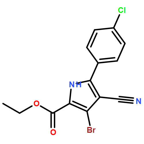 1H-Pyrrole-2-carboxylic acid, 3-bromo-5-(4-chlorophenyl)-4-cyano-, ethyl ester