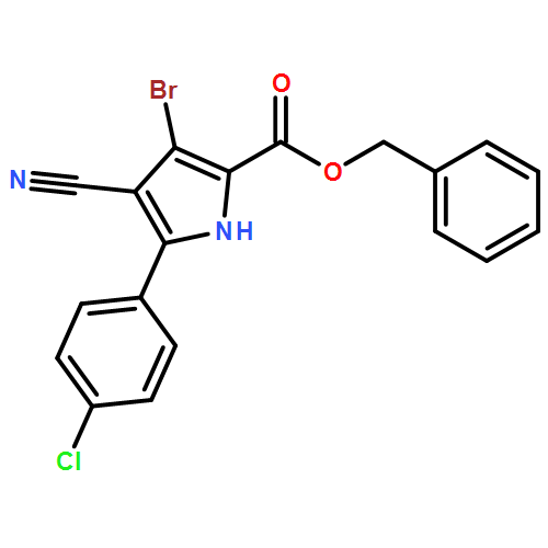 1H-Pyrrole-2-carboxylic acid, 3-bromo-5-(4-chlorophenyl)-4-cyano-, phenylmethyl ester