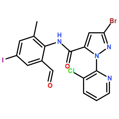 1H-Pyrazole-5-carboxamide, 3-bromo-1-(3-chloro-2-pyridinyl)-N-(2-formyl-4-iodo-6-methylphenyl)-