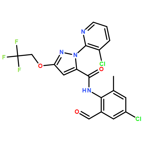 1H-Pyrazole-5-carboxamide, N-(4-chloro-2-formyl-6-methylphenyl)-1-(3-chloro-2-pyridinyl)-3-(2,2,2-trifluoroethoxy)-