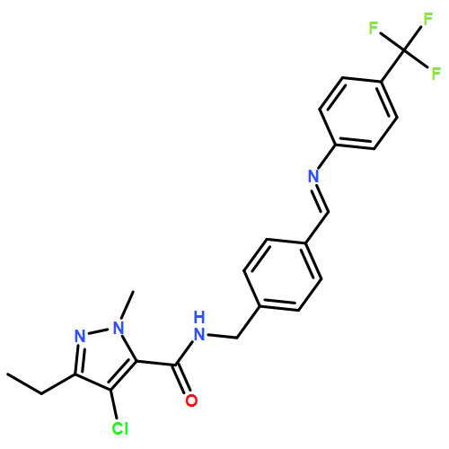 1H-Pyrazole-5-carboxamide, 4-chloro-3-ethyl-1-methyl-N-[[4-[[[4-(trifluoromethyl)phenyl]imino]methyl]phenyl]methyl]-