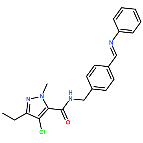 1H-Pyrazole-5-carboxamide, 4-chloro-3-ethyl-1-methyl-N-[[4-[(phenylimino)methyl]phenyl]methyl]-