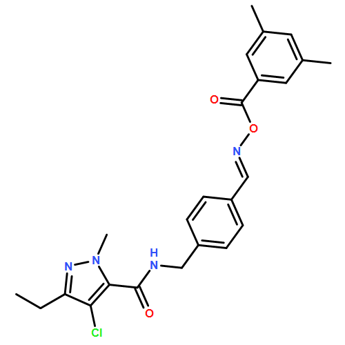 1H-Pyrazole-5-carboxamide, 4-chloro-N-[[4-[[[(3,5-dimethylbenzoyl)oxy]imino]methyl]phenyl]methyl]-3-ethyl-1-methyl-