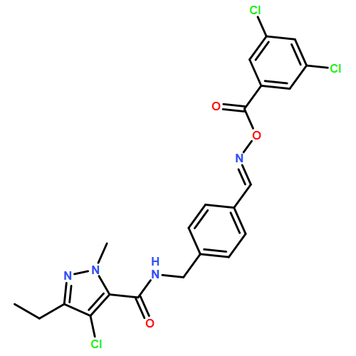 1H-Pyrazole-5-carboxamide, 4-chloro-N-[[4-[[[(3,5-dichlorobenzoyl)oxy]imino]methyl]phenyl]methyl]-3-ethyl-1-methyl-