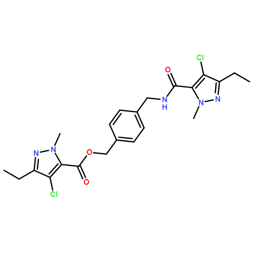 1H-Pyrazole-5-carboxylic acid, 4-chloro-3-ethyl-1-methyl-, [4-[[[(4-chloro-3-ethyl-1-methyl-1H-pyrazol-5-yl)carbonyl]amino]methyl]phenyl]methyl ester