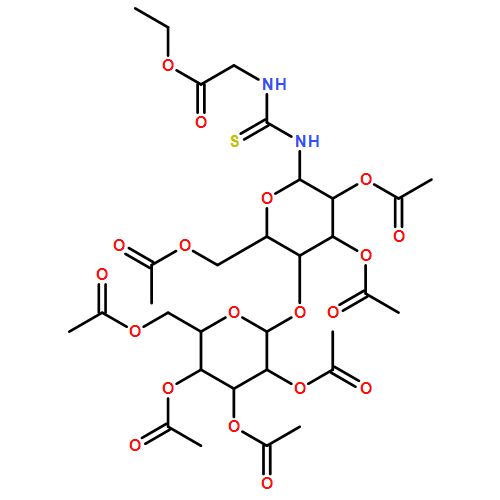 Glycine, N-[thioxo[[2,3,6-tri-O-acetyl-4-O-(2,3,4,6-tetra-O-acetyl-β-D-galactopyranosyl)-β-D-glucopyranosyl]amino]methyl]-, ethyl ester