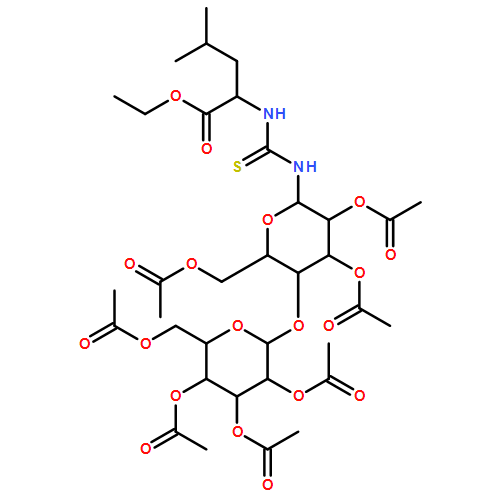 L-Leucine, N-[thioxo[[2,3,6-tri-O-acetyl-4-O-(2,3,4,6-tetra-O-acetyl-β-D-galactopyranosyl)-β-D-glucopyranosyl]amino]methyl]-, ethyl ester